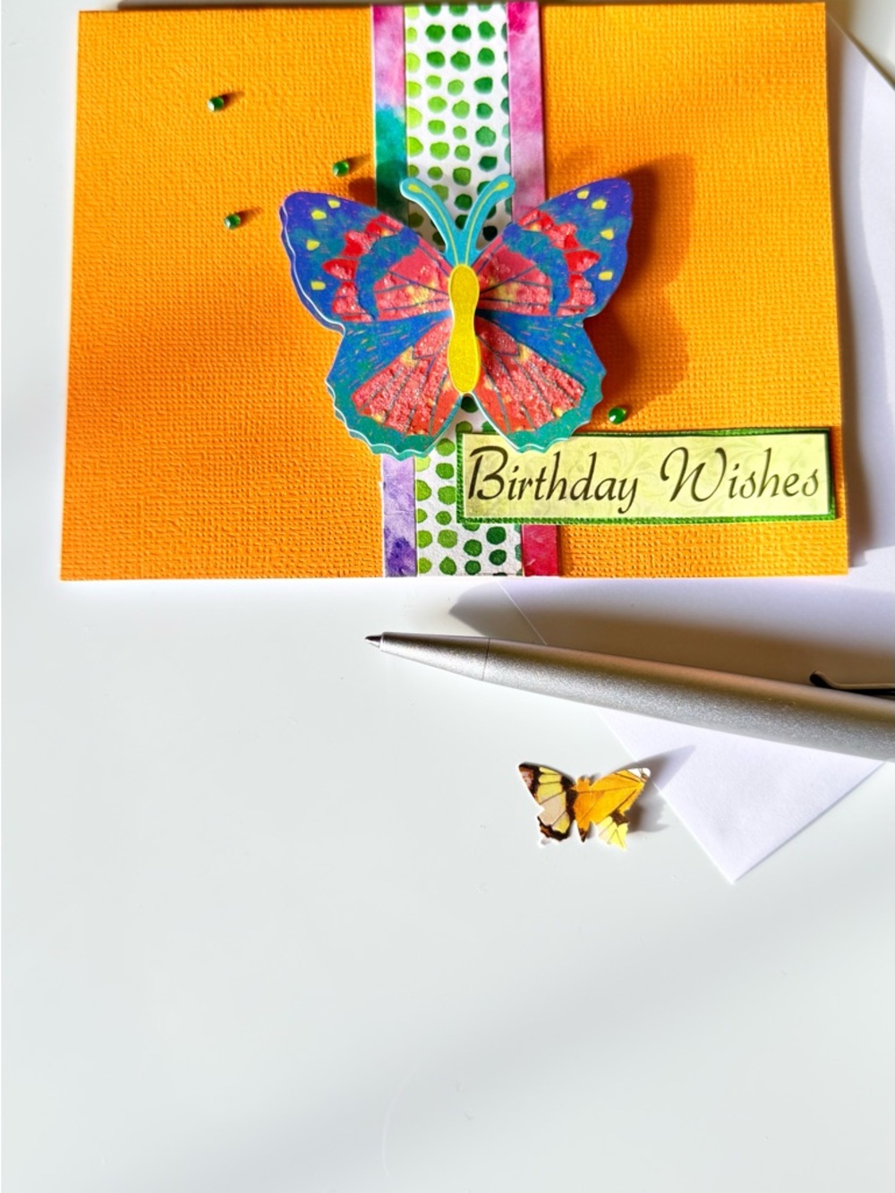 Birthday Wishes Butterfly Card - Orange - Picture 3 of 3